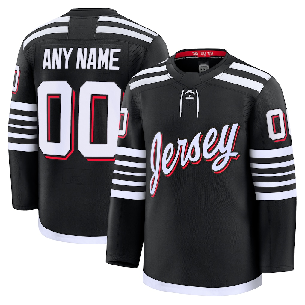 Tuec Custom N.Jersey Devils Black Alternate Premium Jerseys