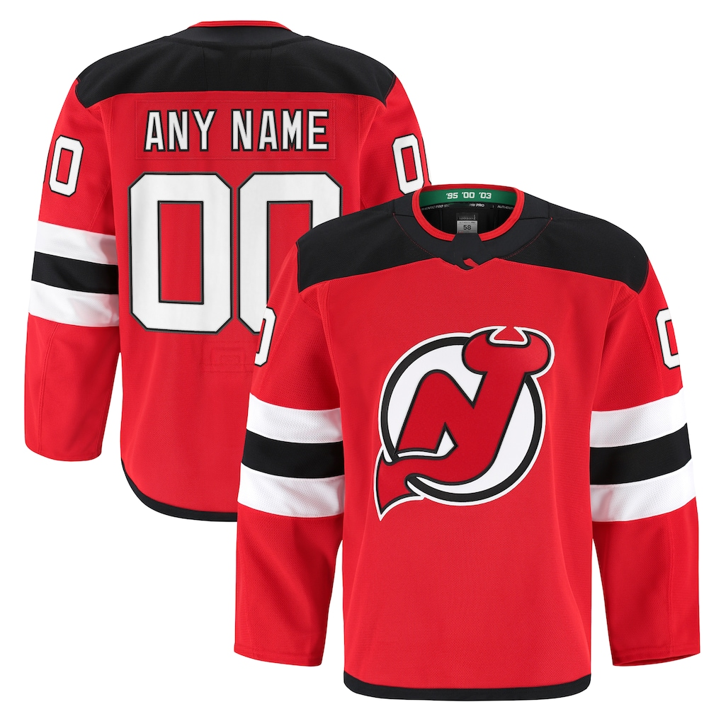 Tuec Custom N.Jersey Devils Red Home Authentic Pro Jerseys