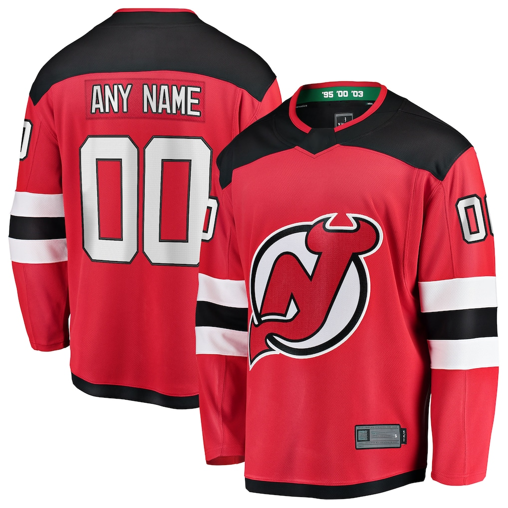 Tuec Custom N.Jersey Devils Red Home Breakaway Jerseys