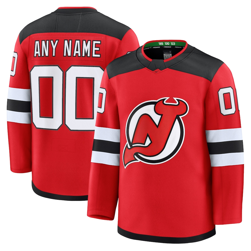 Tuec Custom N.Jersey Devils Red Home Premium Jerseys
