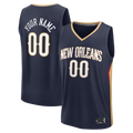 tuec Custom NO.Pelicans Navy Fast Break Stitched Jerseys- Icon Edition