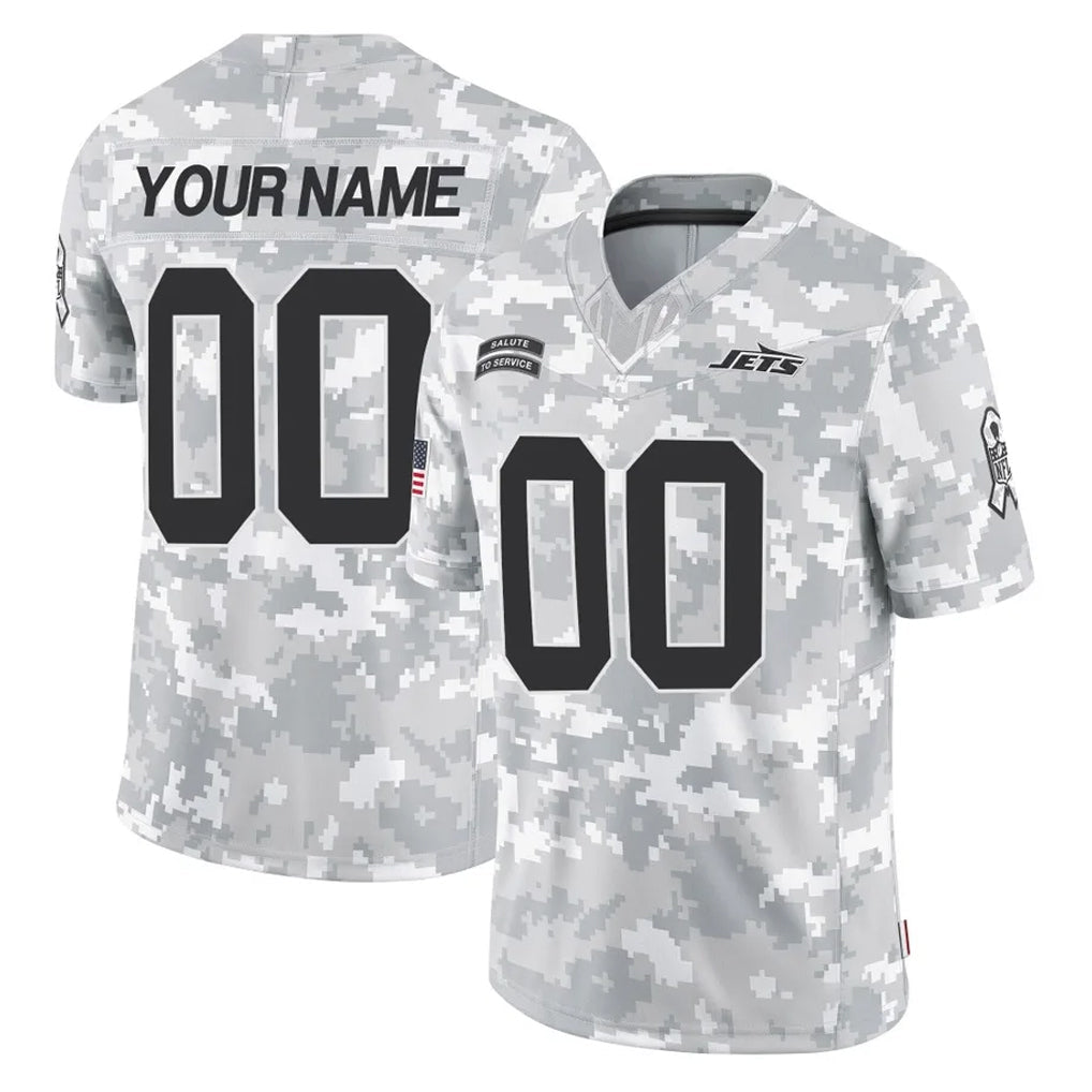 Tuec Custom NY.Jets Arctic Camo Salute to Service Limited Game Any Name & Numbers Stitched Jerseys