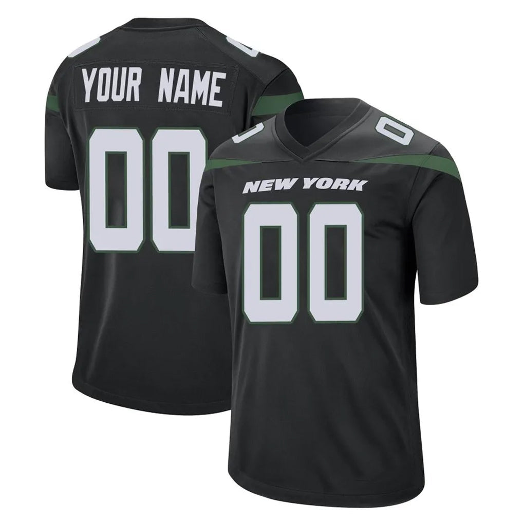 Tuec Custom NY.Jets Black Home Game Any Name & Numbers Stitched Jerseys