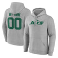 Tuec Custom NY.Jets Gray LOGO Pullover Hoodies Limited Game Any Name & Numbers Stitched Jerseys