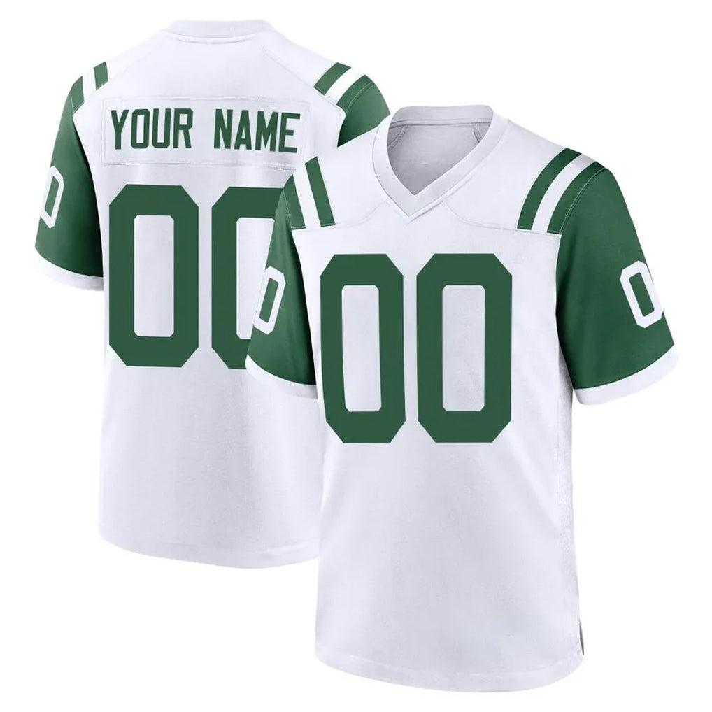 Tuec Custom NY.Jets White Classic Home Game Any Name & Numbers Stitched Jerseys