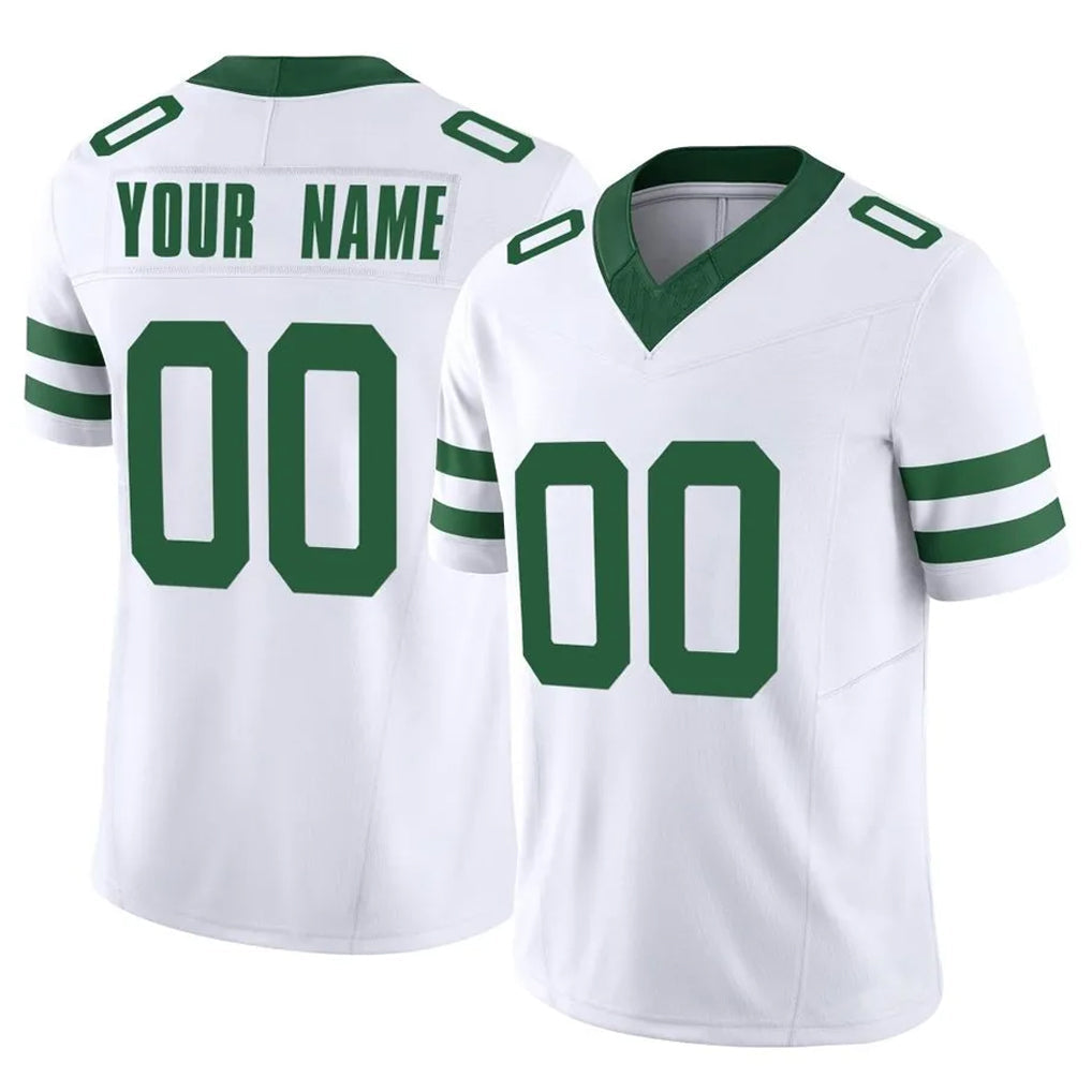 Tuec Custom NY.Jets White Legacy Limited Vapor F.U.S.E. Home Game Any Name & Numbers Stitched Jerseys
