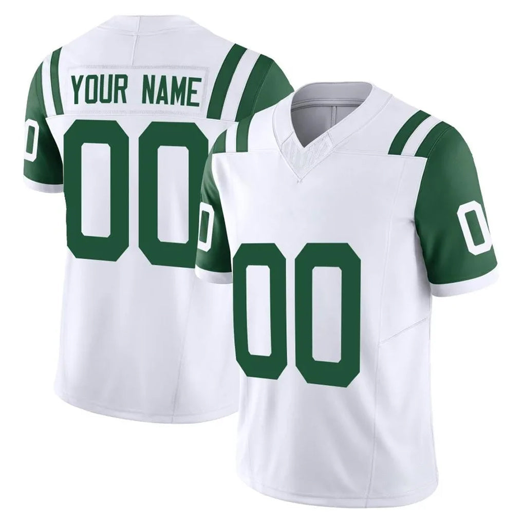Tuec Custom NY.Jets White Limited Classic Vapor F.U.S.E. Home Game Any Name & Numbers Stitched Jerseys