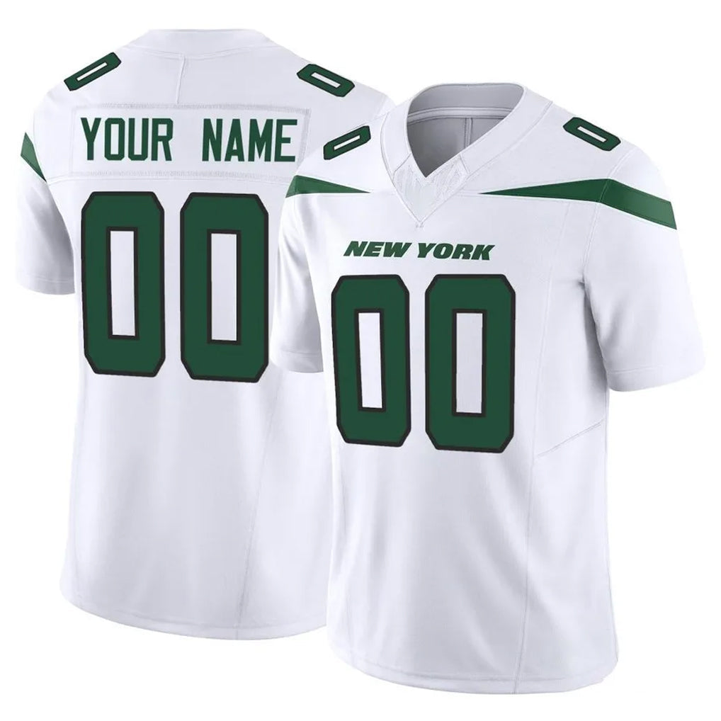 Tuec Custom NY.Jets White Limited Vapor F.U.S.E. Home Game Any Name & Numbers Stitched Jerseys