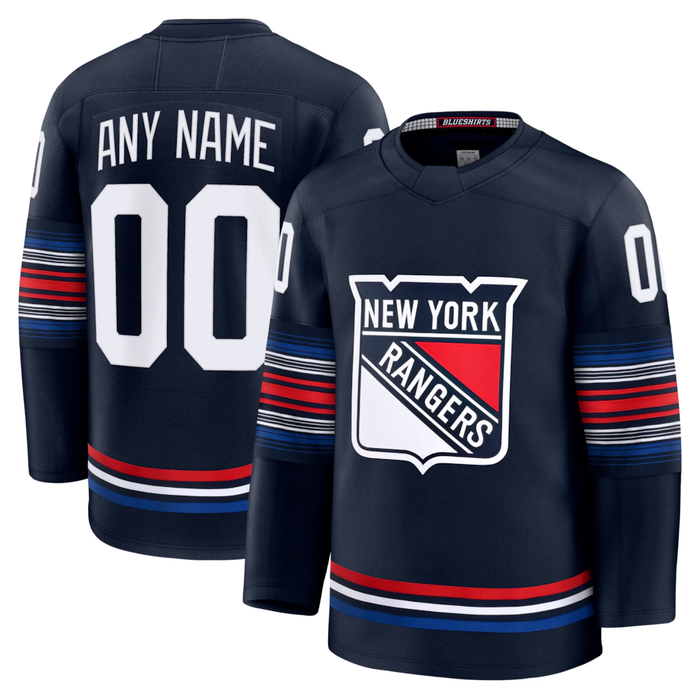 Tuec Custom NY.Rangers Navy Alternate Premium Jerseys