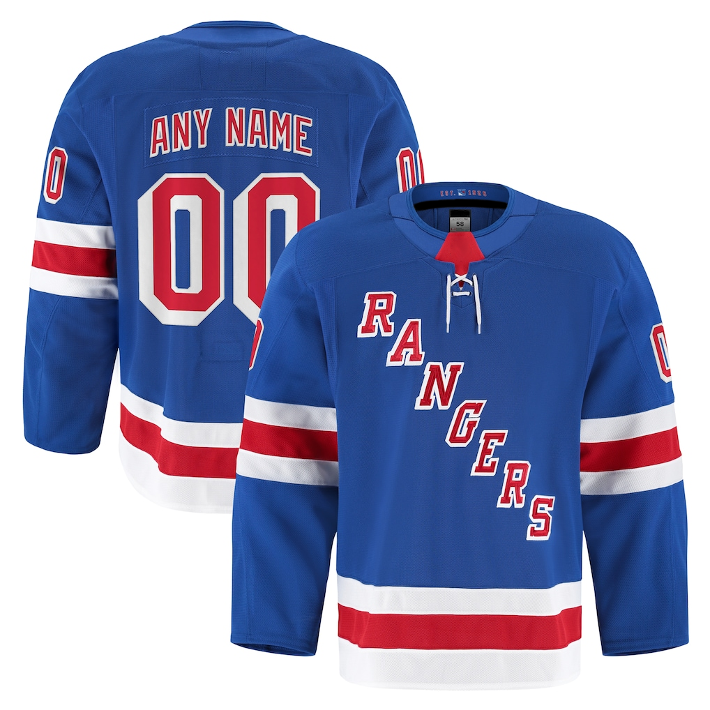 Tuec Custom NY.Rangers Royal Home Authentic Pro Jerseys
