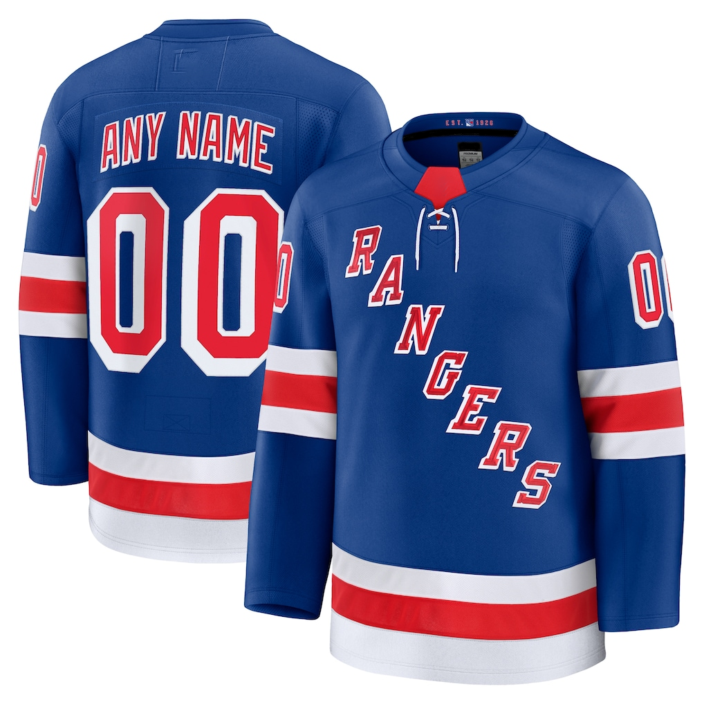 Tuec Custom NY.Rangers Royal Home Premium Jerseys