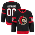 Tuec Custom O.Senators Black Home Authentic Pro Jerseys