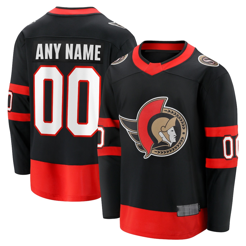 Tuec Custom O.Senators Black Home Breakaway Jerseys