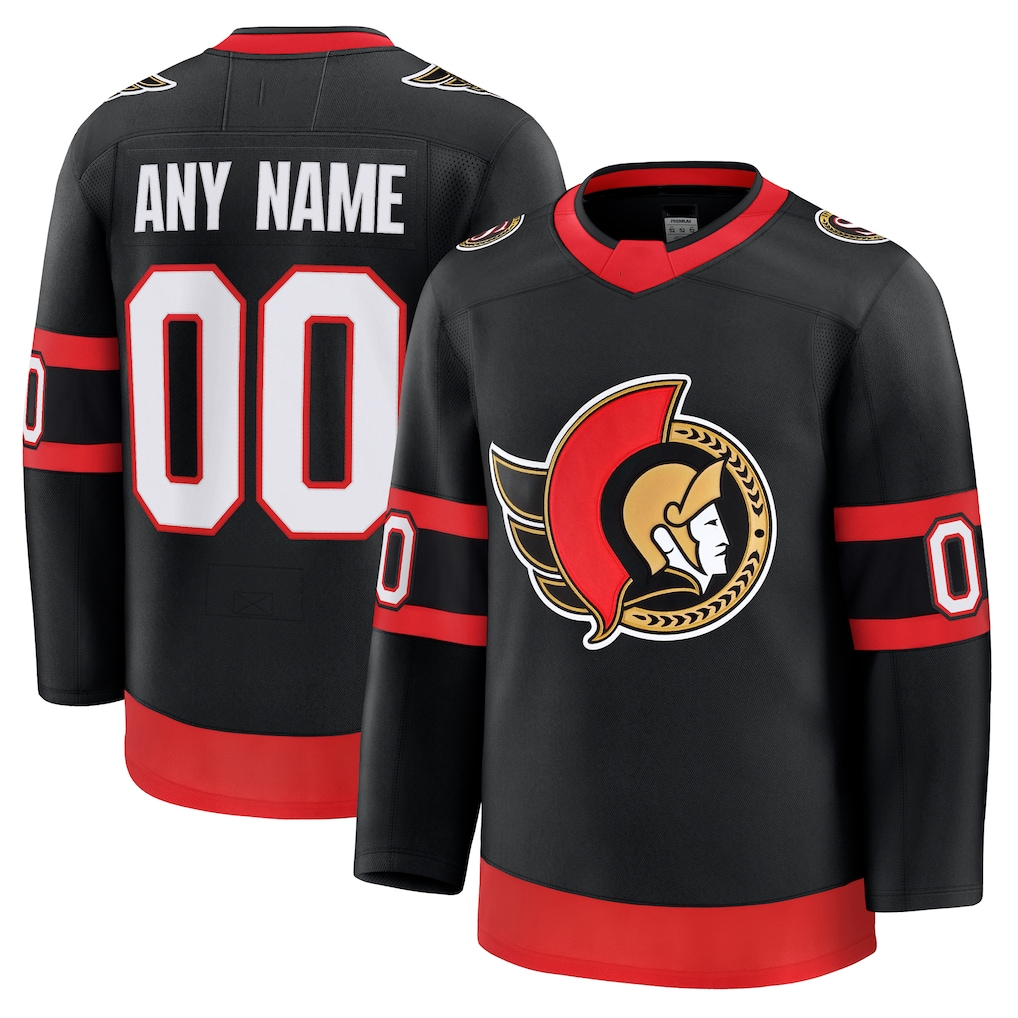 Tuec Custom O.Senators Black Home Premium Jerseys