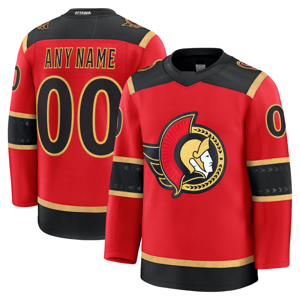 Tuec Custom O.Senators Red Alternate Premium Jerseys