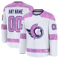 Tuec Custom O.Senators White 2024 Hockey Fights Cancer Practice Jerseys