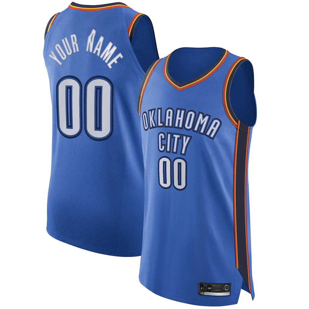 tuec Custom OC.Thunder Blue Authentic Stitched Jerseys - Icon Edition