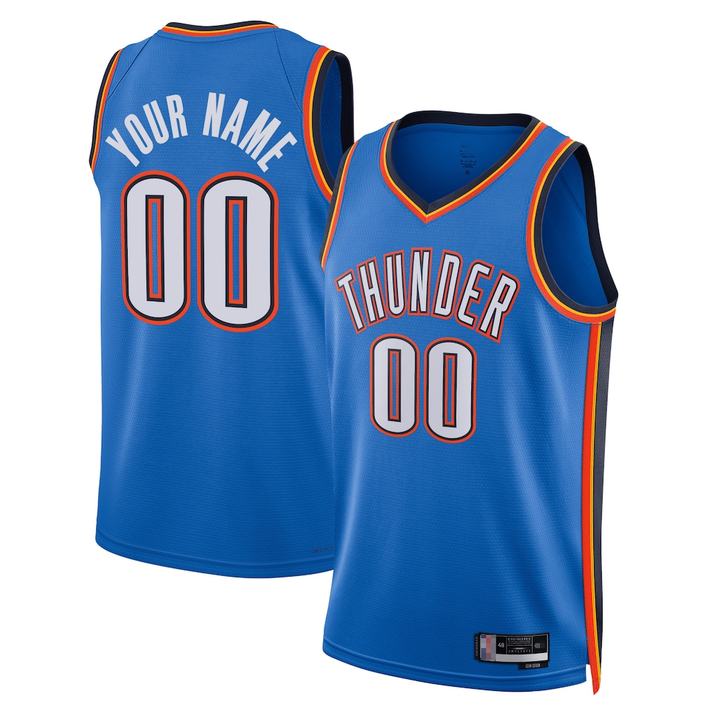 tuec Custom OC.Thunder Blue  Fast Break Stitched Jerseys- Statement Edition