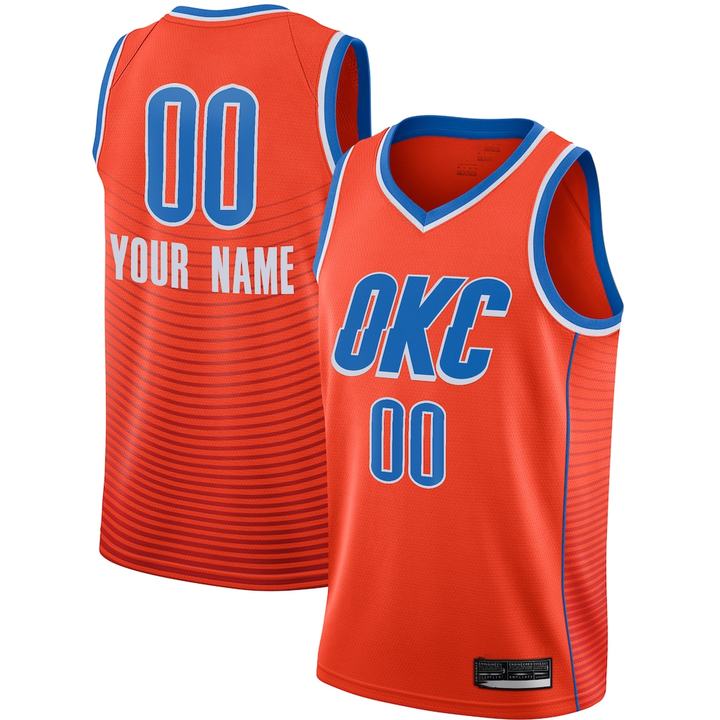 tuec Custom OC.Thunder Orange Swingman Stitched Jerseys- Statement Edition