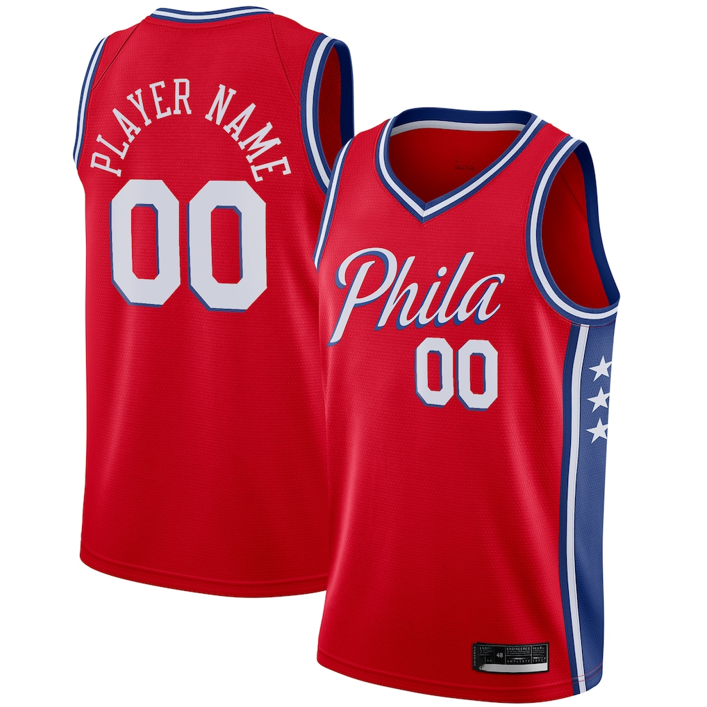 tuec Custom P.76ers Red Swingman Jerseys - Statement Edition