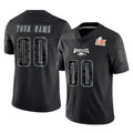 Tuec Custom P.Eagles Black Fashion Super Bowl LIX Home Game Any Name & Numbers Stitched Jerseys