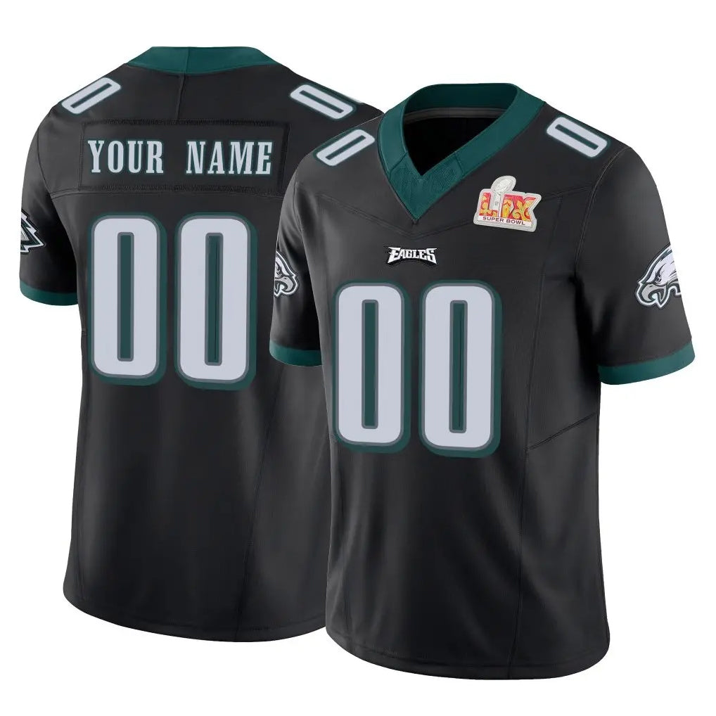 Tuec Custom P.Eagles Black Limited Vapor F.U.S.E. Super Bowl LIX Home Game Any Name & Numbers Stitched Jerseys