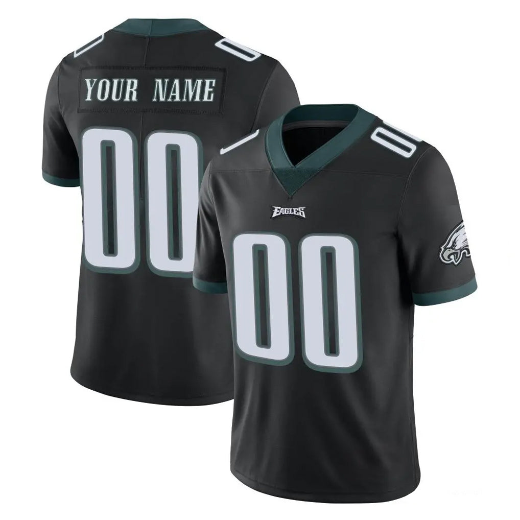 Tuec Custom P.Eagles Black Limited Vapor Untouchable Home Game Any Name & Numbers Stitched Jerseys