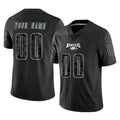 Tuec Custom P.Eagles Black Reflective Limited Home Game Any Name & Numbers Stitched Jerseys