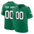 Tuec Custom P.Eagles Green Kelly Alternate Home Game Any Name & Numbers Stitched Jerseys