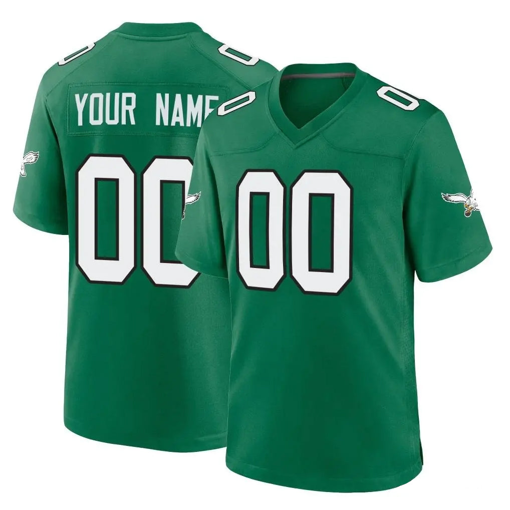 Tuec Custom P.Eagles Green Kelly Alternate Home Game Any Name & Numbers Stitched Jerseys