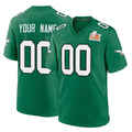 Tuec Custom P.Eagles Green Kelly Alternate Super Bowl LIX Home Game Any Name & Numbers Stitched Jerseys