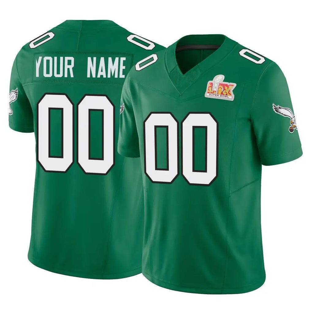 Tuec Custom P.Eagles Green Kelly Alternate Vapor F.U.S.E. Super Bowl LIX Home Game Any Name & Numbers Stitched Jerseys