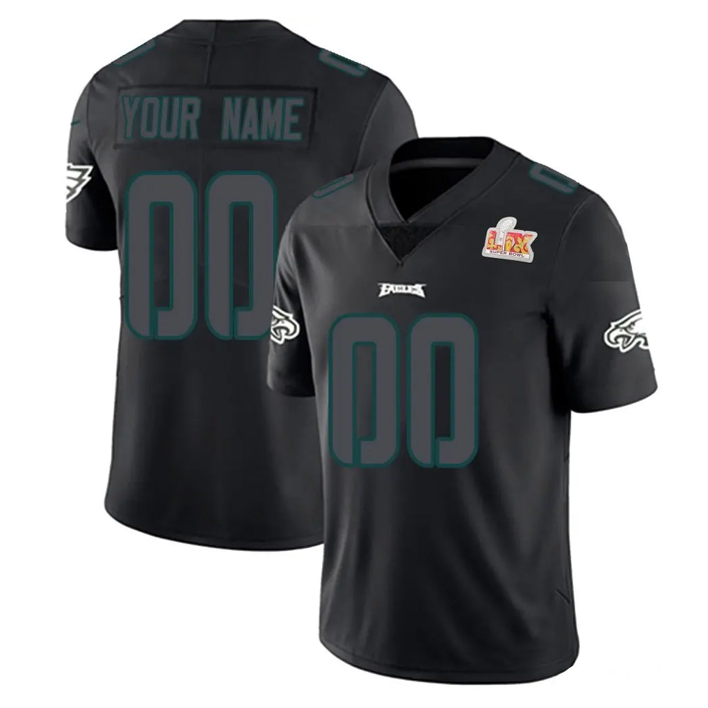 Tuec Custom P.Eagles Limited Black Impact Super Bowl LIX Home Game Any Name & Numbers Stitched Jerseys
