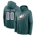Tuec Custom P.Eagles Midnight Green Performance Pullover Hoodies Home Game Any Name & Numbers Stitched Jerseys