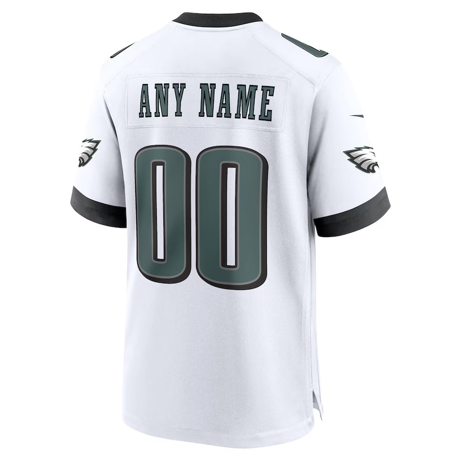 tuec Custom P.Eagles White Stitched Home Game Stitched Jerseys