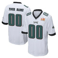 Tuec Custom P.Eagles White Super Bowl LIX Home Game Any Name & Numbers Stitched Jerseys