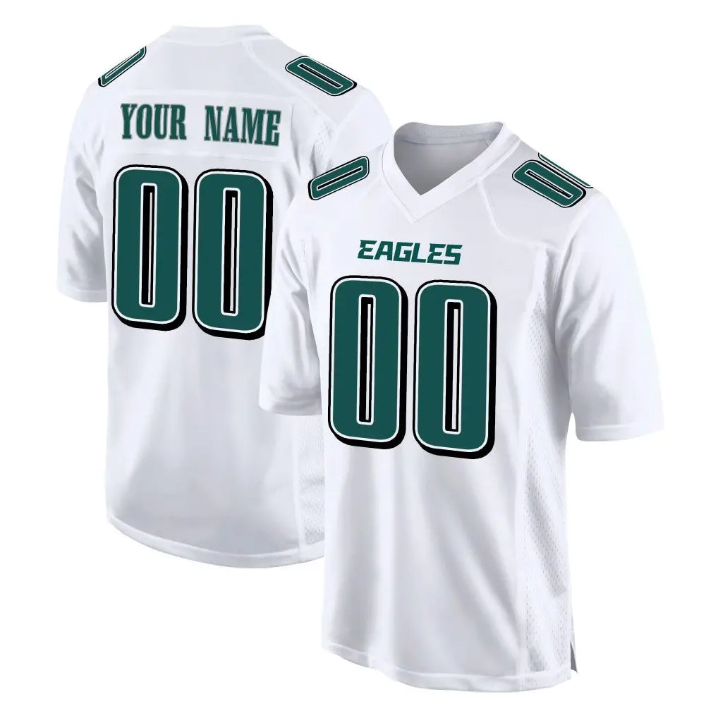 Tuec Custom P.Eagles White Tundra Fashion Home Game Any Name & Numbers Stitched Jerseys