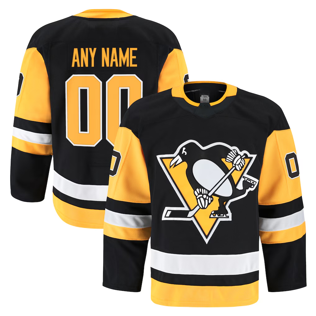 Tuec Custom P.Penguins Black Home Authentic Pro Jerseys