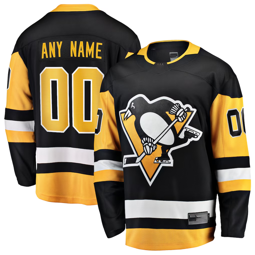 Tuec Custom P.Penguins Black Home Breakaway Jerseys