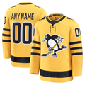Tuec Custom P.Penguins Gold Alternate Premium Jerseys