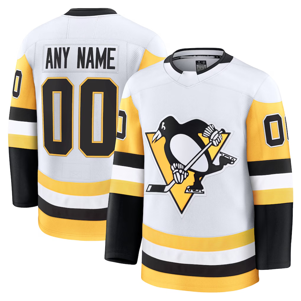Tuec Custom P.Penguins White Away Premium Jerseys