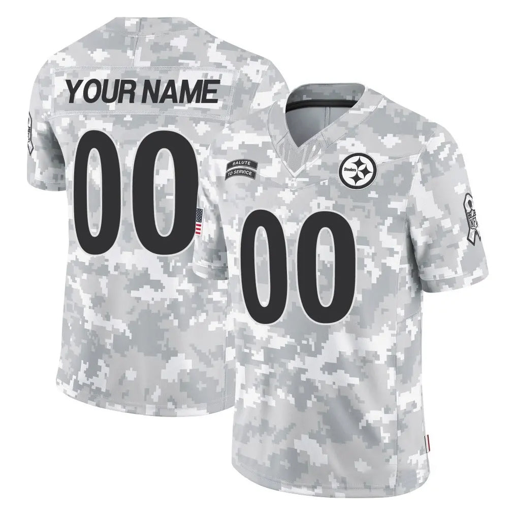 Tuec Custom P.Steelers Arctic Camo Limited Salute To Service Home Game Any Name & Numbers Stitched Jerseys