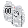Tuec Custom P.Steelers Arctic Camo Limited Salute to Service Pullover Hoodies Game Any Name & Numbers Stitched Jerseys
