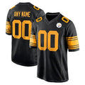 Tuec Custom P.Steelers Black Color Rush Home Game Any Name & Numbers Stitched Jerseys