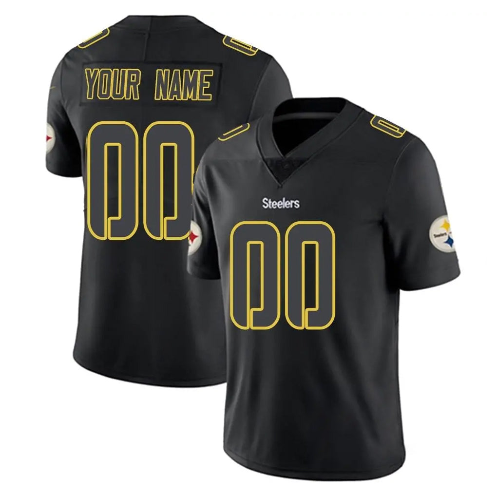 Tuec Custom P.Steelers Black Impact Limited Home Game Any Name & Numbers Stitched Jerseys
