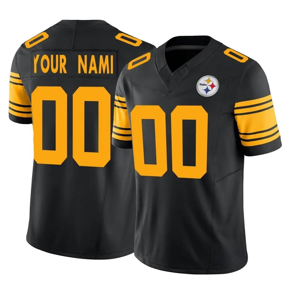 Tuec Custom P.Steelers Black Limited 2nd Alternate Vapor F.U.S.E. Home Game Any Name & Numbers Stitched Jerseys