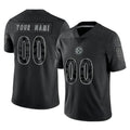 Tuec Custom P.Steelers Black Reflective Limited Home Game Any Name & Numbers Stitched Jerseys