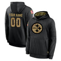 Tuec Custom P.Steelers Black Salute to Service Hoodies Limited Game Any Name & Numbers Stitched Jerseys