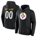 Tuec Custom P.Steelers Blck LOGO Pullover Hoodies Limited Any Name & Numbers Stitched Jerseys