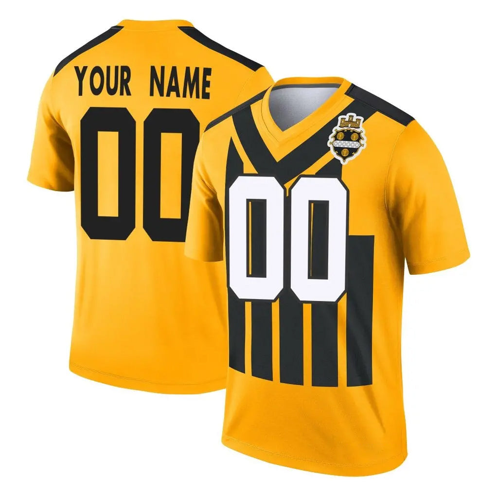 Tuec Custom P.Steelers Gold Legend Limited 1933 Throwback Performance Home Game Any Name & Numbers Stitched Jerseys